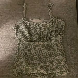 Sweet lilac sage green and white top